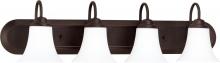  60/1935 - 4-Light Vanity Fixture in Dark Chocolate Bronze and White Satin Glass and (4) 13W GU24 Bulbs
