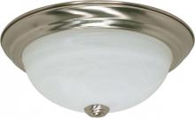  60/197 - 2 Light - 11" Flush with Alabaster Glass - Brushed Nickel Finish