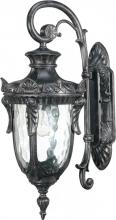  60/2023 - 1-Light Small Outdoor Wall Lantern (Arm Down) in Greystone Finish and Clear Water Glass