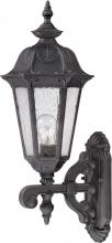  60/2033 - 1-Light Medium Outdoor Wall Lantern (Arm Up) in Satin Iron Ore Finish and Seeded Mist Glass