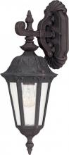  60/2036 - 1-Light Small Outdoor Wall Lantern (Arm Down) in Satin Iron Ore Finish and Seeded Mist Glass