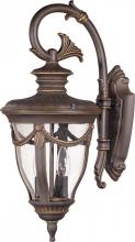  60/2044 - 2-Light Medium Outdoor Wall Lantern (Arm Down) in Belgium Bronze Finish and Clear Seeded Glass