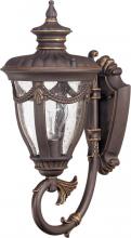 60/2045 - 1-Light Small Outdoor Wall Lantern (Arm Up) in Belgium Bronze Finish and Clear Seeded Glass