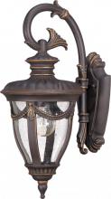  60/2046 - 1-Light Small Outdoor Wall Lantern (Arm Down) in Belgium Bronze Finish and Clear Seeded Glass