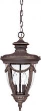  60/2048 - 2-Light Outdoor Hanging Lantern in Belgium Bronze Finish and Clear Seeded Glass