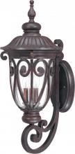  60/2061 - 3-Light Large Outdoor Wall Lantern (Arm Down) in Burlwood Finish and Clear Seeded Glass