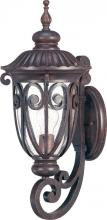  60/2063 - 1-Light Medium Outdoor Wall Lantern (Arm Up) in Burlwood Finish and Clear Seeded Glass