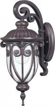  60/2066 - 1-Light Small Outdoor Wall Lantern (Arm Down) in Burlwood Finish and Clear Seeded Glass