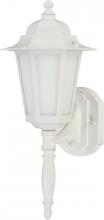  60/2201 - 1-Light Outdoor Wall Lantern (Arm Up) with Photocell in White Finish and Frosted Glass (1) 13W GU24