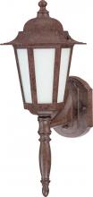  60/2202 - 1-Light Outdoor Wall Lantern (Arm Up) with Photocell in Old Bronze Finish and Frosted Glass (1) 13W