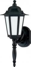  60/2203 - 1-Light Outdoor Wall Lantern (Arm Up) with Photocell in Textured Black Finish and Frosted Glass (1)