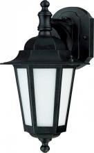  60/2206 - 1-Light Outdoor Wall Lantern (Arm Down) with Photocell in Textured Black Finish and Frosted Glass