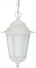  60/2207 - 1-Light Outdoor Hanging Lantern with Photocell in White Finish and Frosted Glass. (1) 13W GU24 Bulb
