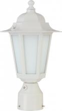  60/2211 - 1-Light Outdoor Post Lantern with Photocell in White Finish and Frosted Glass. (1) 13W GU24 Bulb