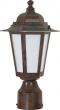  60/2212 - 1-Light Outdoor Post Lantern with Photocell in Old Bronze Finish and Frosted Glass. (1) 13W GU24