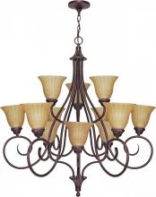  60/2400 - Moulan ES; 12 Light; Chandelier 3 Tier with Champagne Linen Glass; Lamp Included