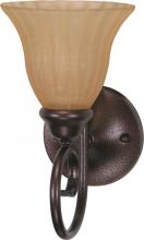  60/2411 - 1-Light Vanity Fixture in Copper Bronze Finish with Champagne Linen Washed Glass and (1) 13W GU24