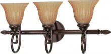  60/2413 - 3-Light Vanity Fixture in Copper Bronze Finish with Champagne Linen Washed Glass and (3) 13W GU24
