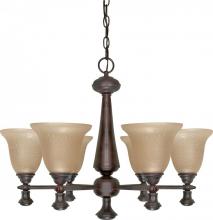  60/2415 - Mericana ES; 6 Light; Chandelier with Amber Water Glass; Lamp Included