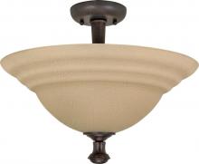  60/2417 - Mericana ES; 2 Light; Semi-Flush with Amber Water Glass; Lamp Included