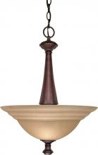  60/2418 - Mericana ES; 2 Light; Pendant with Amber Water Glass; Lamp Included