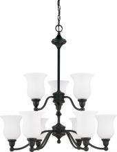  60/2428 - Glenwood ES; 2 Tier 9 Light; Chandelier with Satin White Glass; Lamp Included