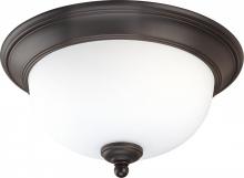  60/2435 - Glenwood ES; 2 Light; 13 in.; Flush Dome with Satin White Glass; Lamp Included