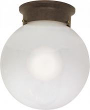  60/248 - 1-Light 8" Ball Ceiling Light in Old Bronze Finish with White Glass