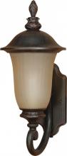  60/2506 - 1-Light Small Outdoor Wall Lantern (Arm Up) with Photocell in Old Penny Bronze Finish and (1) 18W
