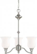  60/2556 - Glenwood ES; 3 Light; Chandelier with Satin White Glass; Lamps Included