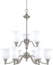  60/2558 - Glenwood ES; 2 Tier 9 Light; Chandelier with Satin White Glass; Lamps Included