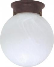  60/260 - 1-Light 8" Ball Ceiling Light in Old Bronze Finish with Alabaster Glass