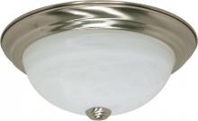  60/2621 - 2-Light Flush Mount Ceiling Light in Brushed Nickel Finish with Alabaster Glass and (2) 13W GU24