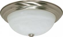  60/2623 - 3-Light Flush Mount Ceiling Light in Brushed Nickel Finish with Alabaster Glass and (3) 13W GU24
