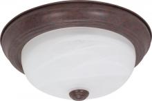  60/2624 - 2-Light Flush Mount Ceiling Light in Old Bronze Finish with Alabaster Glass and (2) 13W GU24 Lamps