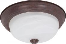  60/2625 - 2-Light Flush Mount Ceiling Light in Old Bronze Finish with Alabaster Glass and (2) 13W GU24 Lamps