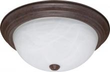  60/2627 - 3-Light Flush Mount Ceiling Light in Old Bronze Finish with Alabaster Glass and (3) 13W GU24 Lamps