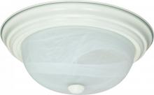  60/2628 - 2-Light Flush Mount Ceiling Light in Textured White Finish with Alabaster Mushroom Glass and (2) 13W
