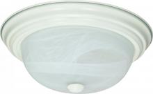  60/2629 - 2-Light Flush Mount Ceiling Light in Textured White Finish with Alabaster Mushroom Glass and (2) 13W