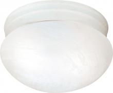  60/2637 - 2-Light 9.5" Flush Mount Ceiling Light in Textured White Finish with Alabaster Mushroom Glass