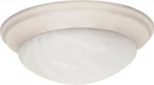  60/288 - 3-Light Large Dome Twist & Lock Flush Mount Ceiling Light in Textured White Finish with Alabaster