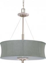  60/2887 - Madison - 4 Light Pendant w/ Grey Fabric Shade