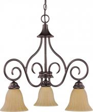  60/2888 - Moulan - 3 Light Chandelier - Arms Down w/ Champagne Linen Washed Glass