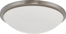  60/2947 - 4-Light Dome Flush Mount Lighting Fixture in Brushed Nickel Finish with White Glass and (4) 13W GU24