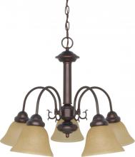  60/3101 - 5-Light Chandelier in Mahogany Bronze Finish with Champagne Linen Glass and (5) 13W GU24 Lamps