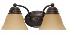 60/3126 - 2-Light Vanity Lighting Fixture in Mahogany Bronze Finish with Champagne Linen Glass and (2) 13W