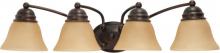  60/3128 - 4-Light Vanity Lighting Fixture in Mahogany Bronze Finish with Champagne Linen Glass and (3) 13W