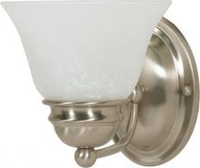  60/3204 - 1-Light Vanity Light Fixture in Brushed Nickel Finish with Alabaster Glass and (1) 13W GU24 Lamp