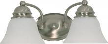  60/3205 - 2-Light Vanity Light Fixture in Brushed Nickel Finish with Alabaster Glass and (2) 13W GU24 Lamps