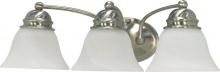 60/3206 - 3-Light Vanity Light Fixture in Brushed Nickel Finish with Alabaster Glass and (3) 13W GU24 Lamps